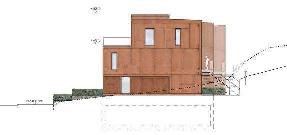 SID 13 (16) Norra huset I förslaget är byggnadens volym uppdelad genom förskjutningar, som bryter ner byggnadens längd och ger mer vertikala riktningar.