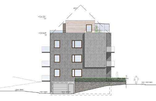 I förslagets gestaltning ingår att visualisera ett grönt energisnålt hus genom vinterträdgårdar/orangerier på takterrassen och sedumtak på etageplanens tak.