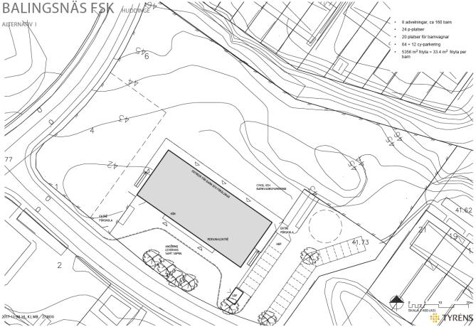 Preliminärt planförslag Utformningen av förskolan i detta projekt tog sitt avstamp i SISAB:s (Skolfastigheter i Stockholm AB) konceptförskola på initiativ från Huddinge Samhällsfastigheter AB och