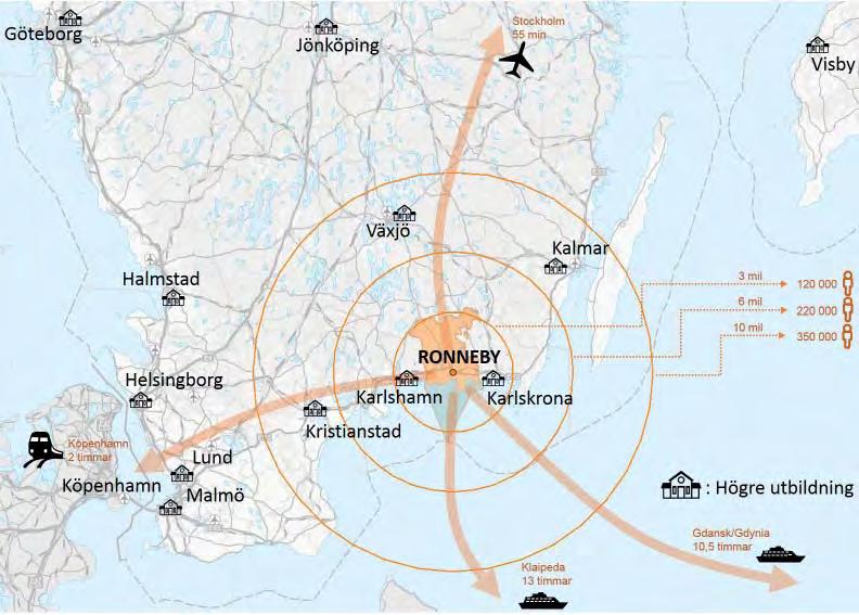 Regional infrastruktur Ronneby kommun har goda förbindelser till knutpunkter både regionalt, nationellt och internationellt.