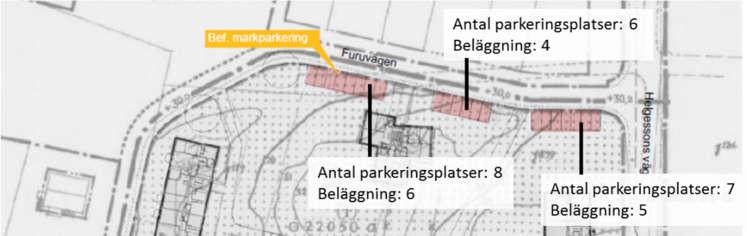 2 2. Befintlig bebyggelse och parkering 2.1 Dagens bilparkeringsbehov Parkering på kvartersmark Det finns idag 74 st. lägenheter på fastigheten (47 st. 1-2 rok, 27 st. 3-4 rok).