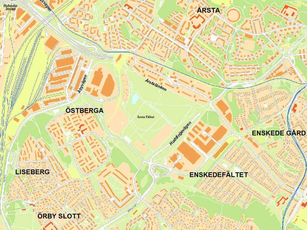 SID 5 (11) Pågående planarbete i omgivningarna Årstafältet ingår i den centrala stadens utvidgning, med ett strategiskt läge mellan Liljeholmen/Årstadal i väster och Gullmarsplan och Hammarby Sjöstad
