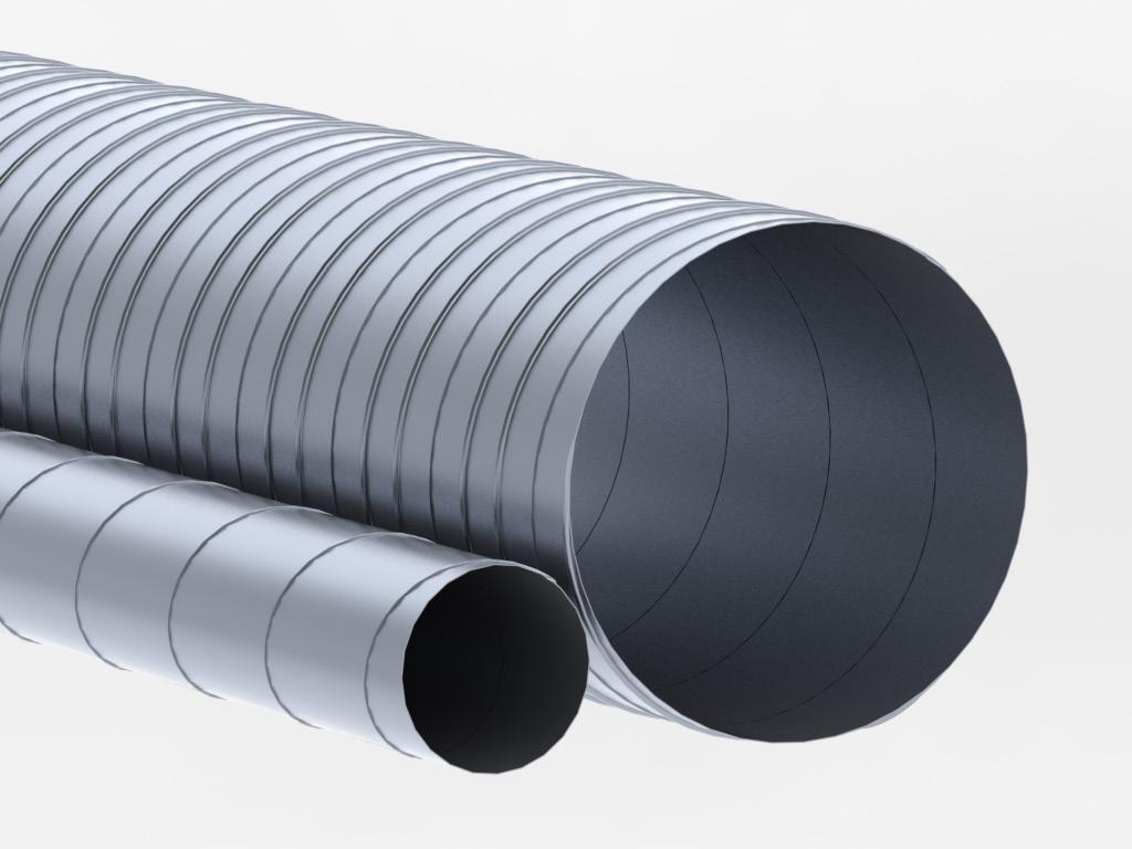 NTO Spirafasat rör t NORDuct L Stanaränger L= m, L= m. På speciabestäning kan ventiationsrör även tiverkas av annat materia och i annan materiatjockek.