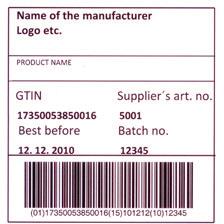 Etikettplacering av streckkoden på konsumentförpackningen Etikett med streckkod placeras minst 8 mm från förpackningens kant.
