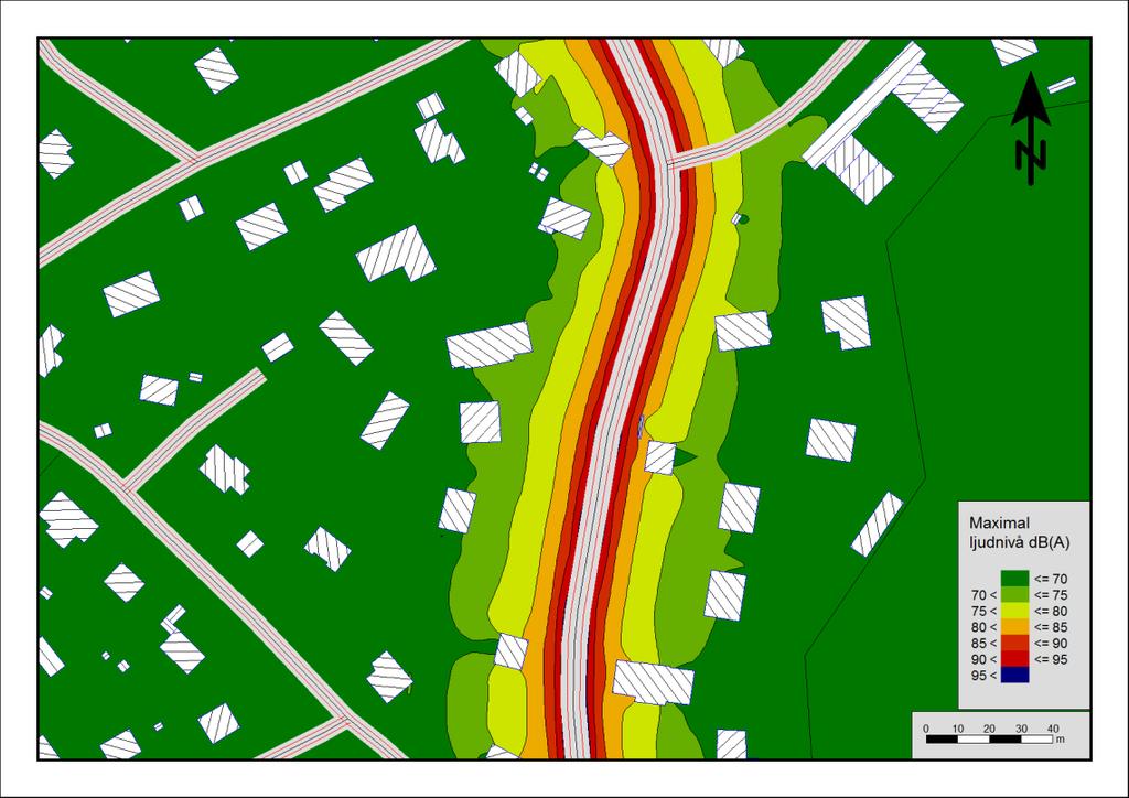 Bullerutbredningskartor Ekvivalent ljudnivå Ekvivalent ljudnivå närområde (2 m över
