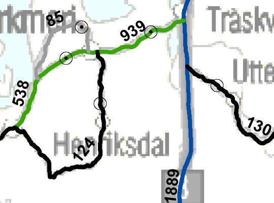 37 / 72 4.3 Trafik Öster om området går riksväg 8, norr om det Härkmerivägen (förbindelseväg 6600), på västra sidan finns Henriksdalsvägen och i söder Stjärnlidsvägen.