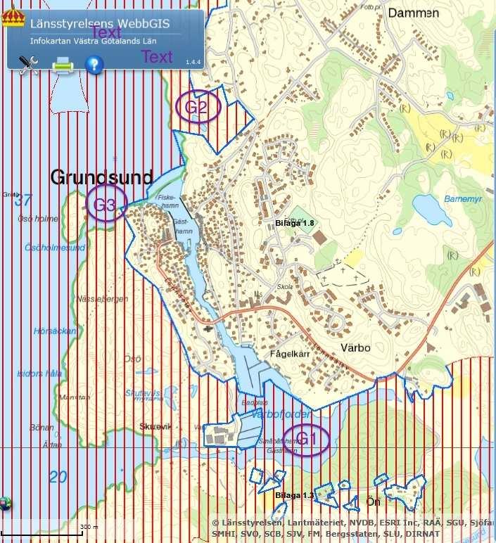 3 ( 7) G3 Här är oönskad strandskyddsmarkering över grund