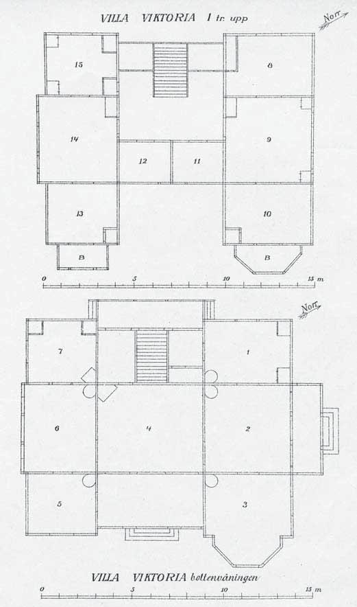 Planritning. Villa Victoria, odaterad.