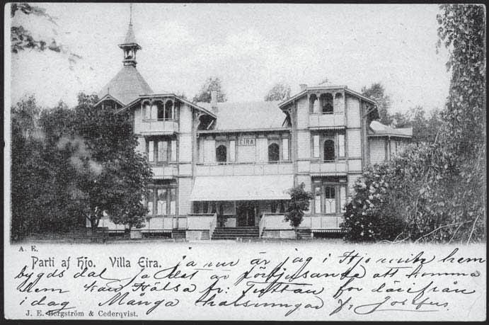 10.10 Villa Eira Villa Eira. Villa Eira. 2005. Historik Villa Eira uppfördes 1892 uppfördes efter ritningar av Adrian C. Peterson.