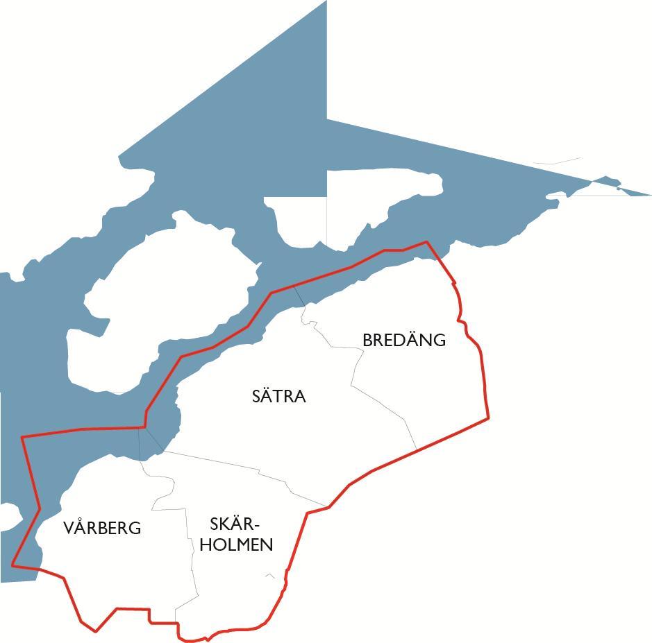 s stadsdelsområde består av stadsdelar. Här bor drygt personer. Stadsdelarna som ingår i stadsdelsorådet är ganska lika sett till antalet invånare ( - ).