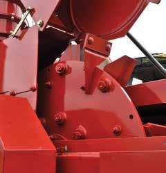 Optimal produktion med extra stort svänghjul Svänghjulet med 1,30 meters diameter och tio blad och fläktskovlar optimerar