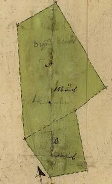 TVÅ KARTOR OCH FLERA PROTOKOLL T v: Karta från år 1751. T h: Laga skiftes- karta från 1845.