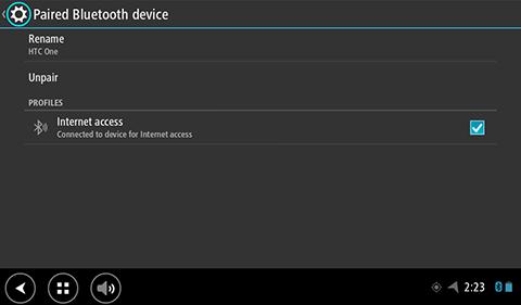 11. Slå på Bluetooth. 12. Välj Bluetooth och välj sedan SÖK EFTER ENHETER. En sökning görs i TomTom Bridge efter din telefon, och den visas sedan som en tillgänglig enhet. Tips!
