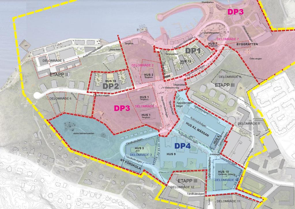 Figur 1. Översiktskarta för detaljplaner i Nacka Strand. 3 Framtida utbud av parkering 3.