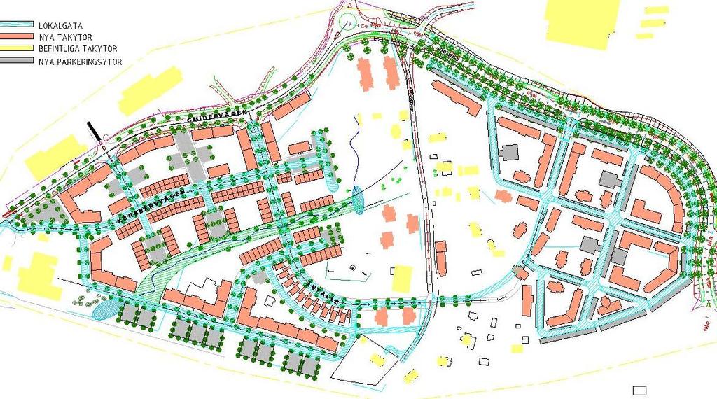 Sida 11 (21) Bild 5 Exploatering av området Reglervolymer/Magasinsvolymer Enligt dagvatten policyn så ska dagvatten fördröjas så långt som möjligt.