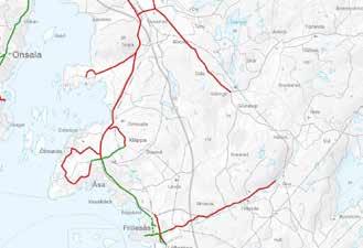 Det finns ingen trygg och säker gång- och cykelförbindelse mellan Åsa centrum och Gårda Brygga.