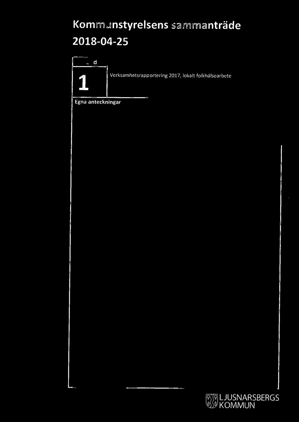 Verksamhetsrapportering 2017, lokalt