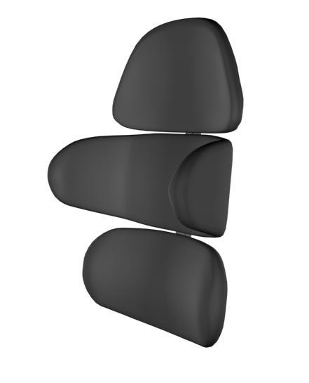 Justera segmemterat ryggstöd Montera segmenten i en kombination av höjd och bredd som är anpassad för att passa bålens form och behov av stöd.