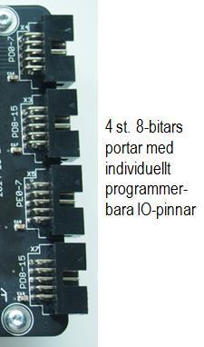 STR R0,[R1] Portarnas funktion är är som sagt programmerbara till flera olika funktioner men vi återkommer till dessa i avsnitt 4. Strukturerad assemblerprogrammering Uppgift 2.