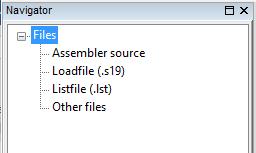 ETERM8 har initialt tre olika arbetsytor med olika flikar: Navigator - fliken Directories används för att ange ett arbetsbibliotek, under fliken Files visas alla filer i arbetsbiblioteket.