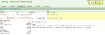 Sveriges Släktforskar Förbund 8-9 Bild 8 6. Släktdatas söklista. Genvägar www.genvagar.nu I databasen Genvägar kan du söka fritt och även lägga ut din egen forskning.