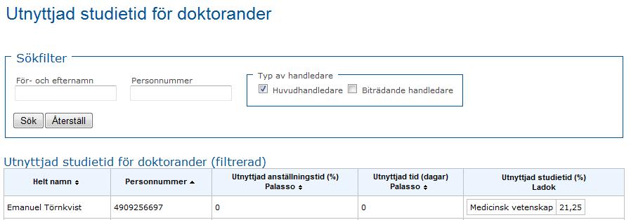 Under Studieplaner hittar du de studieplaner som du är delaktig i. I sökfiltret kan du söka fram skapade studieplaner.