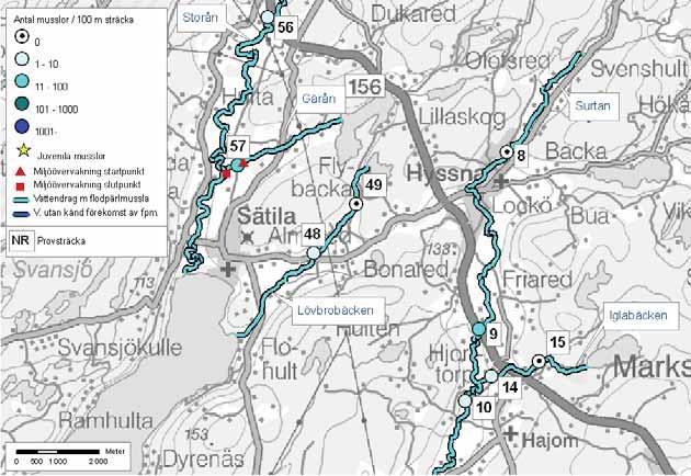 106: Rolfsån Lövbrobäcken Lövbrobäcken Marks kommun Delavrinningsområde: Lövbrobäcken Aroid: 638254-129849 Lövbrobäcken syns på mitten av kartan och rinner från Sandsjön ner till sjön Lygnern.