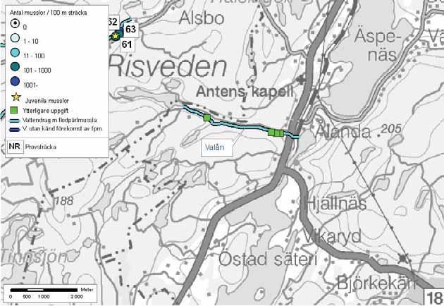 108: Göta Älv Valån Avrinningsområde 108: Göta Älv Valån Alingsås och Ale kommuner Delavrinningsområde: Mellbyån Aroid: 643357-130100 Karta över Valån, där flodpärlmusslor konstaterades 2002.