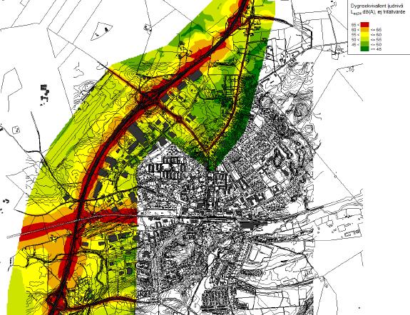riktvärdet utomhus 55 dba dygnsekvivalent ljudnivå.