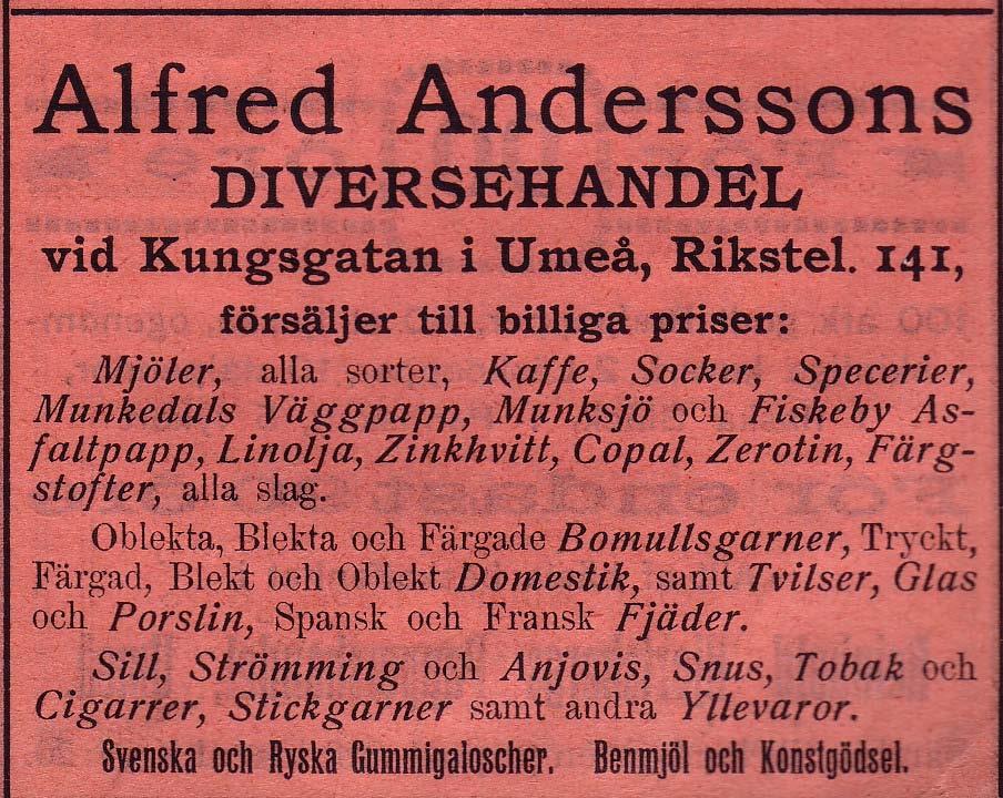 10 Anderssons Diversehandel, Alfred