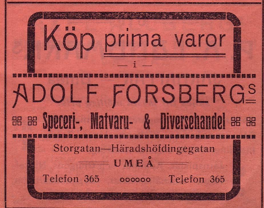 20 Forsbergs Speceri, Matvaru &