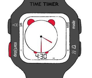 Timer-läget använder sig av Time Timers patenterade röda skiva som känns igen från övriga modeller av Time Timer.