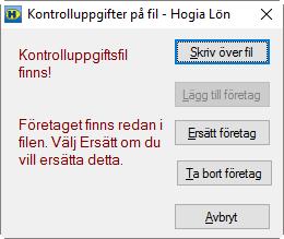 När du gjort alla inställningar klickar du på OK. I detta läge skapas kontrolluppgiftsfilen KU10.xml samt en valideringsfil KU10_Validering.txt. Det är KU10.xml som innehåller kontrolluppgifterna.