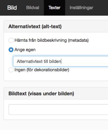 Lägg till bild När du lägger till en ny bildmodul öppnas dialogrutan för bildval automatiskt.