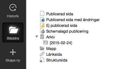 Flytta sida: Dra och släpp! Markera flera sidor samtidigt; PC: CTRL+klick MAC: CMD+klick Ta bort sida: Klicka på egenskaper i verktygslisten. Välj ta bort alt.