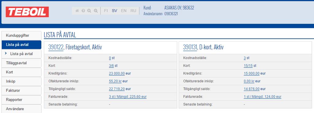 som en lista eller som ett sammandrag i