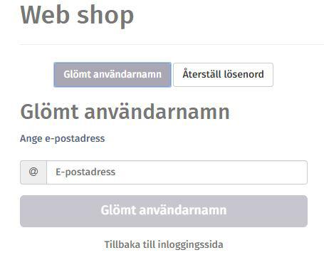 Då skickas instruktioner till den e-postadress som du angav när du registrerade din användare.