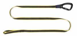 Viktklassning Längd 1500050 15,9 kg 182,9 cm Heavy-Duty lina, krok-till-ögla Består av en självlåsande karbinhake av aluminium med vridlås Twist Lock