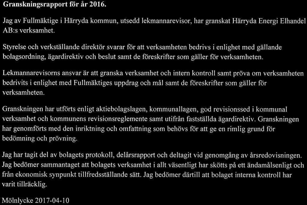 GRANSKNINGSRAPPORT.