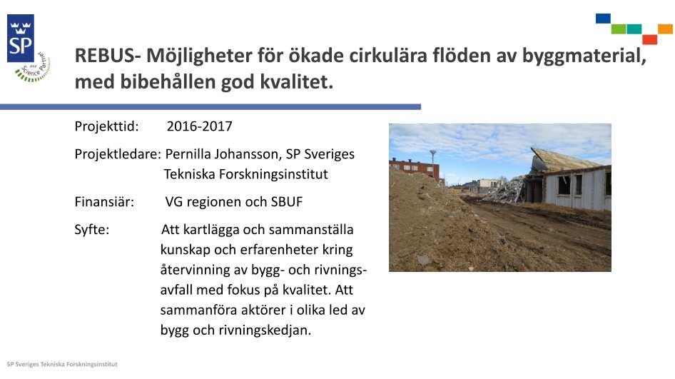 Möjligheter för ökade cirkulära flöden av byggmaterial, steg 1 13203