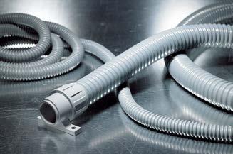 3.3 Kabelskyddssystem Kabelspiral FlexiGuard slangar och kopplingar FlexiGuard PVC skyddsslangar FlexiGuard skyddar slangar och används i kopplingsskåp och fabriksmontering som kabelskydd för