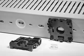 3.7 Kabelskyddssystem Kabelkanaler För montering av kanaler mot DIN-skenor HelaDuct HTWD-RB skenmonteringsblock HelaDuct HTWD-RB används för att fästa kabelkanaler och annat mot DIN-skenor.