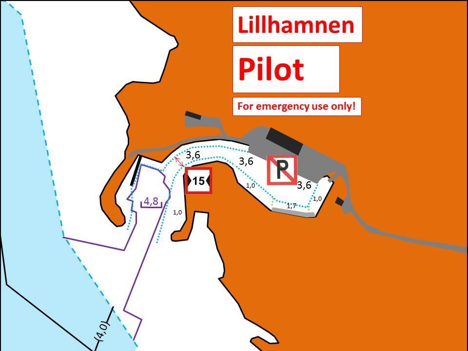 Lotshamnen Djup och välbyggd hamn ingrävd i strandlinjen.