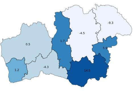 Gästnätter i Kronobergs län, jan-aug 2018 761 304 gästnätter (+0,6 %, +4 787 st) (Utveckling per marknad HSVC.