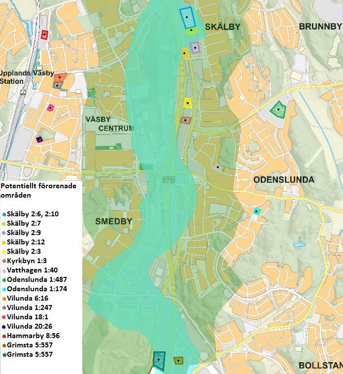 3.3 Sammanställning av potentiella föroreningskällor Nedan presenteras områden som skulle kunna vara potentiella källor till förorening av klorerade lösningsmedel.