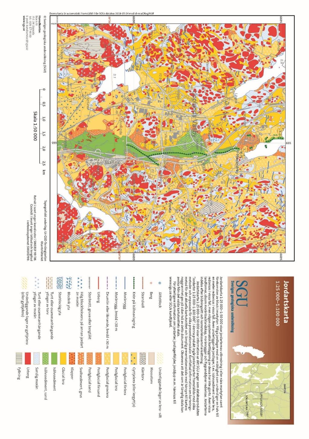 Bilaga 4 - Jordartskarta skala 1:50 000 SGU:s jordartskarta visar