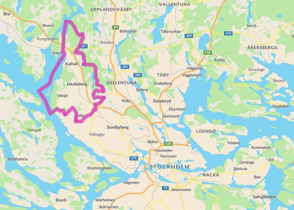 JÄRFÄLLA KOMMUN 75 000 invånare Köper dricksvatten och rening av spillvatten - 250 km vattenledningar - 250 km spillvattenledningar - 200 km