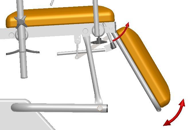 2.5 Reglering av bendelen Provtagningsstol Funktionsbeskrivning Allmän beskrivning Fatta tag i bendelen och dra den uppåt för att ställa in rätt position.