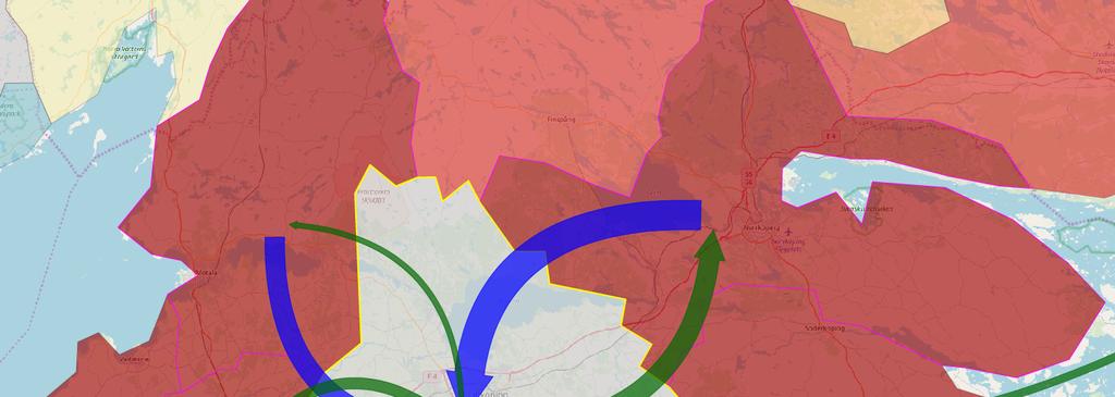 Intresserade av arbetspendling rekommenderas att studera den riktade pendlingen mellan Sveriges alla kommuner via denna länk. http://app.linkoping.