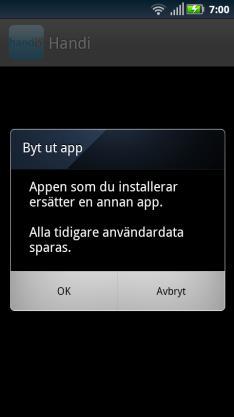 Hur man lägger in genväg beskrivs i 4.3.2.1 Ny genväg/app. Datamängden för programvaran är ca 12 MB.